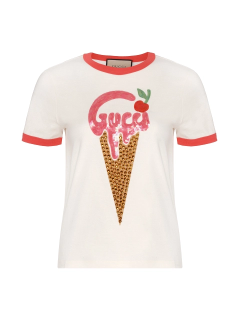 GUCCI アイスクリーム スパンコール TシャツXS 今日限定値下げ！ Gucci women's Gucci ice cream cotton t-shirt - buy for 457600 KZT