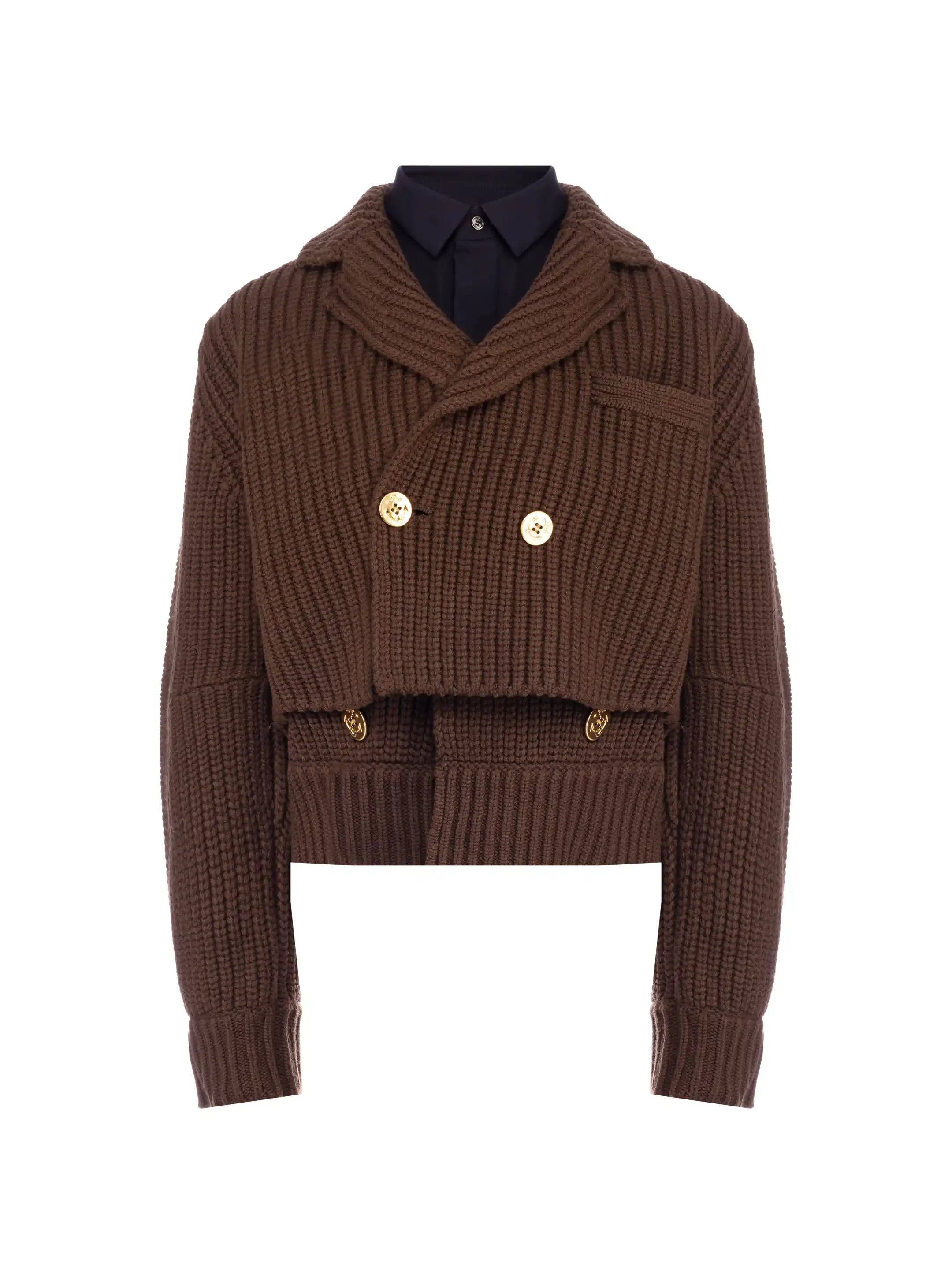 極美品 現行タグ 近年 フォクシー Knit Cardigan Prairie Sacai women's Knitted cardigan with a mock layer - buy for 821200